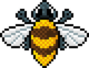 Fototapeta premium Bumble Bee Bug Insect Pixel Art Video Game Icon