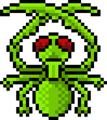 Praying Mantis Bug Insect Pixel Art Game Icon