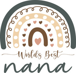 World's best nana boho t shirt design