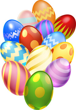 Easter Eggs Background Cartoon