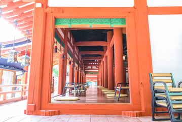 Hai-den (Worship Hall) of the Isonokami Jingu Shrine in Nara, National Treasure of Japan.