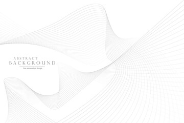 White striped abstract background. Minimalistic digital design with gray wavy lines. Technology business futuristic concept