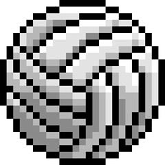Fototapeta na wymiar Volley Ball Pixel Art Eight Bit Game Icon