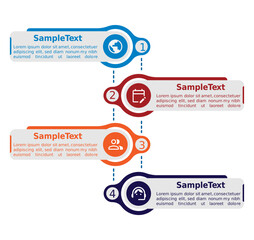 Business Infographic template. simple adn futuristic shape design with numbers 4 options or steps.