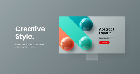 Modern presentation design vector illustration. Amazing display mockup banner layout.