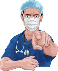 Nurse Doctor Pointing Your Country Needs You
