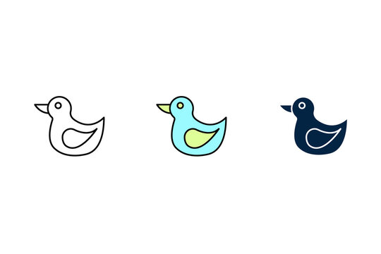 Rubber duck toy icon. Simple element illustration. Rubber duck toy concept outline symbol design.