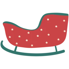 Foto auf Leinwand Christmas Sledge Cartoon Doodle © Darunwan