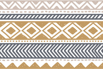 Ethnic vector seamless pattern. Tribal geometric background, boho motif, maya, aztec ornament illustration. rug textile print texture