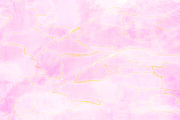 Pink and gold watercolor fluid painting. Pink marble pattern style. illustration watercolour painting background concept.