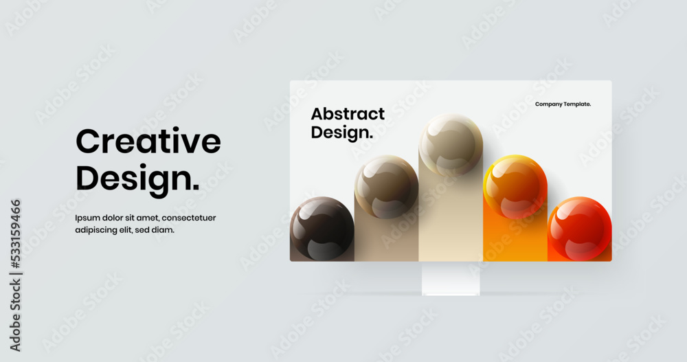 Wall mural simple landing page vector design template. creative computer display mockup site screen concept.