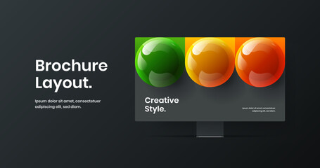 Simple display mockup landing page illustration. Vivid web banner vector design layout.