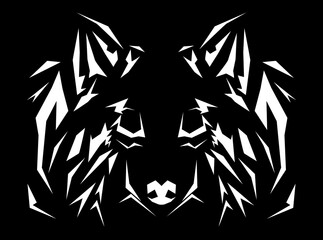 wolf black and white