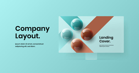 Abstract desktop mockup landing page template. Bright site screen design vector concept.