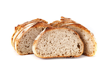 Sliced, cutted wheat bread.The sourdough has natural yeast, which makes the food healthier, Bakery,...