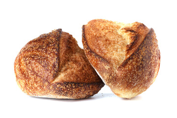 Sliced, cutted wheat bread.The sourdough has natural yeast, which makes the food healthier, Bakery, rustic traditional food concept.