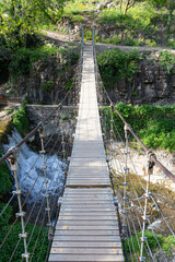 Suspension bridge in the Tbilisi Botanical Garden. Georgia country