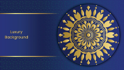Fototapeta premium Royal vintage floral mandala design background in gold color. Islamic background with mandala ornament. 