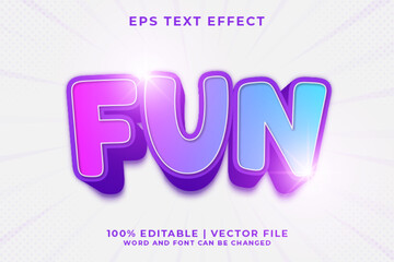 3d fun Cartoon Editable Text Effect Premium Vector