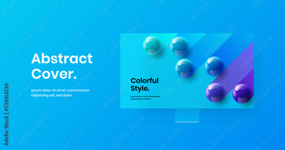 Wall mural isolated site design vector concept. amazing computer monitor mockup landing page template.