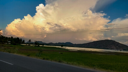 sunset in the mountains