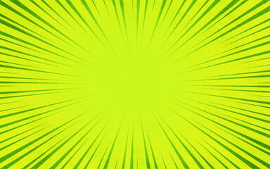 Obraz premium Pop art Green star burst comic zoom colorful halftone vintage backdrop for comic superhero text
