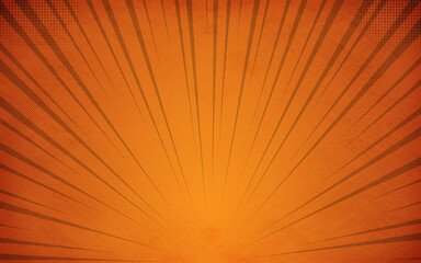 Pop art Orange sun burst comic zoom colorful halftone vintage backdrop for comic superhero text