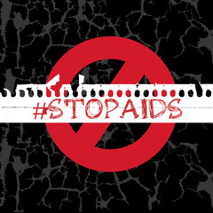 World AIDS Day. Stop AIDS design. Aids Awareness design for poster, banner, t-shirt. 