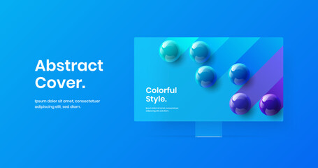 Amazing site design vector template. Original monitor mockup landing page concept.