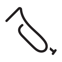 Trumpet instrument line. Trumped Vector illustration