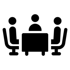 Interview or meeting icon. Conference sign illustration