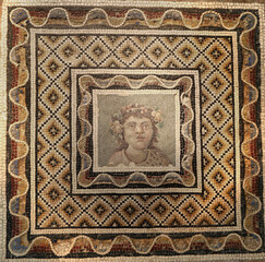 roman mosaic with godless Baco