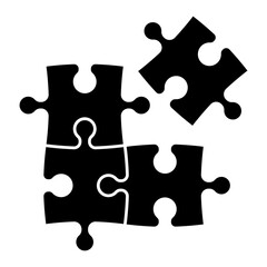 Puzzle pieces icon. Jigsaw illustration