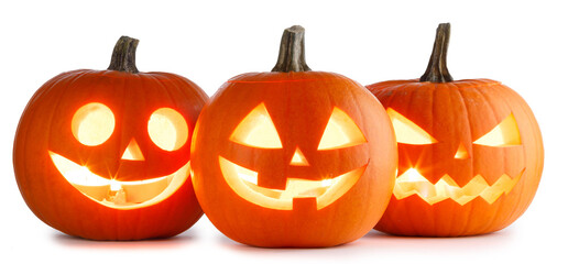 Three Halloween lantern pumpkins - 533171645