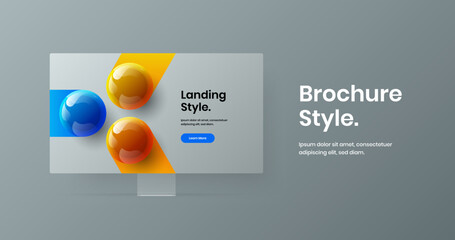 Simple web project design vector layout. Original computer display mockup site screen template.