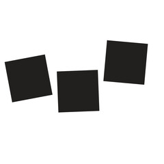 Empty black photo frame for stock isolated on transparent