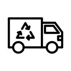 recycling truck line icon illustration vector graphic 