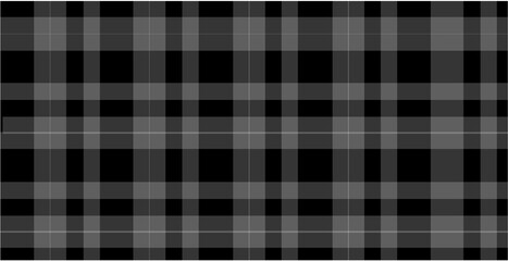 Dark black grey plaid texture flannel background vector illustration.