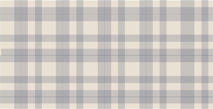 Beige Grey Simple Light Pastel Plaid Texture Flannel Background Vector Illustration. 