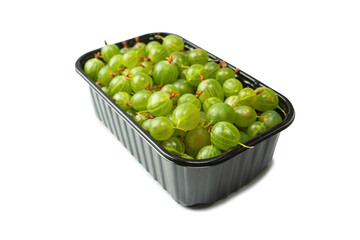 A group of gooseberries isolated on a white background.