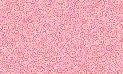 Abstract red circles with orange core pattern, seamless background.