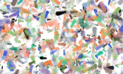 Multicolored random brush strokes on the white background. Seamless pattern. Design for prints on fabrics, textile, surface, paper, wallpaper, interior, patchwork, wrapping