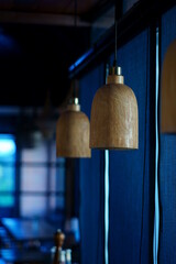 bell lamp in Buddhist style cafe