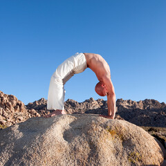 Yoga Urdhva Dhanurasana wheel pose. 