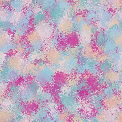 Purple, yellow, white and blue colored random spots, round splashes. Abstract seamless pattern