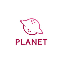 Planet Logo Design Vector Illustration