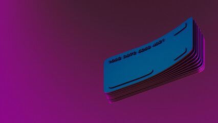 3d illustration of stack of credit cards