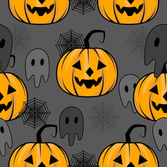 Pattern pumpkin Halloween night concept. Halloween background design.