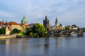 Fototapeta na wymiar The Vltava River view in Prague City