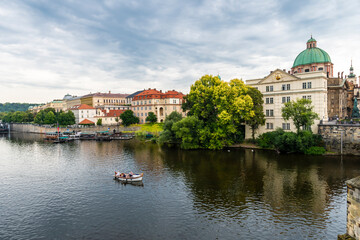 Fototapeta na wymiar The Vltava River view in Prague City